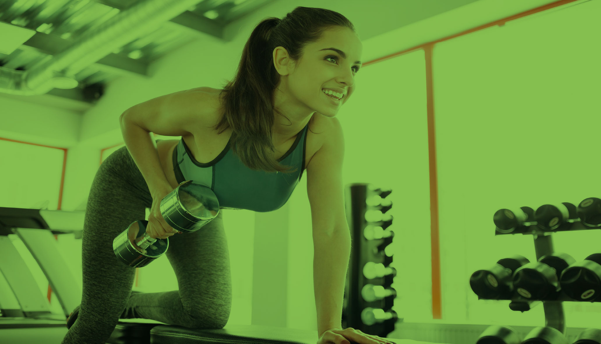 Image of lady doing a bent over row